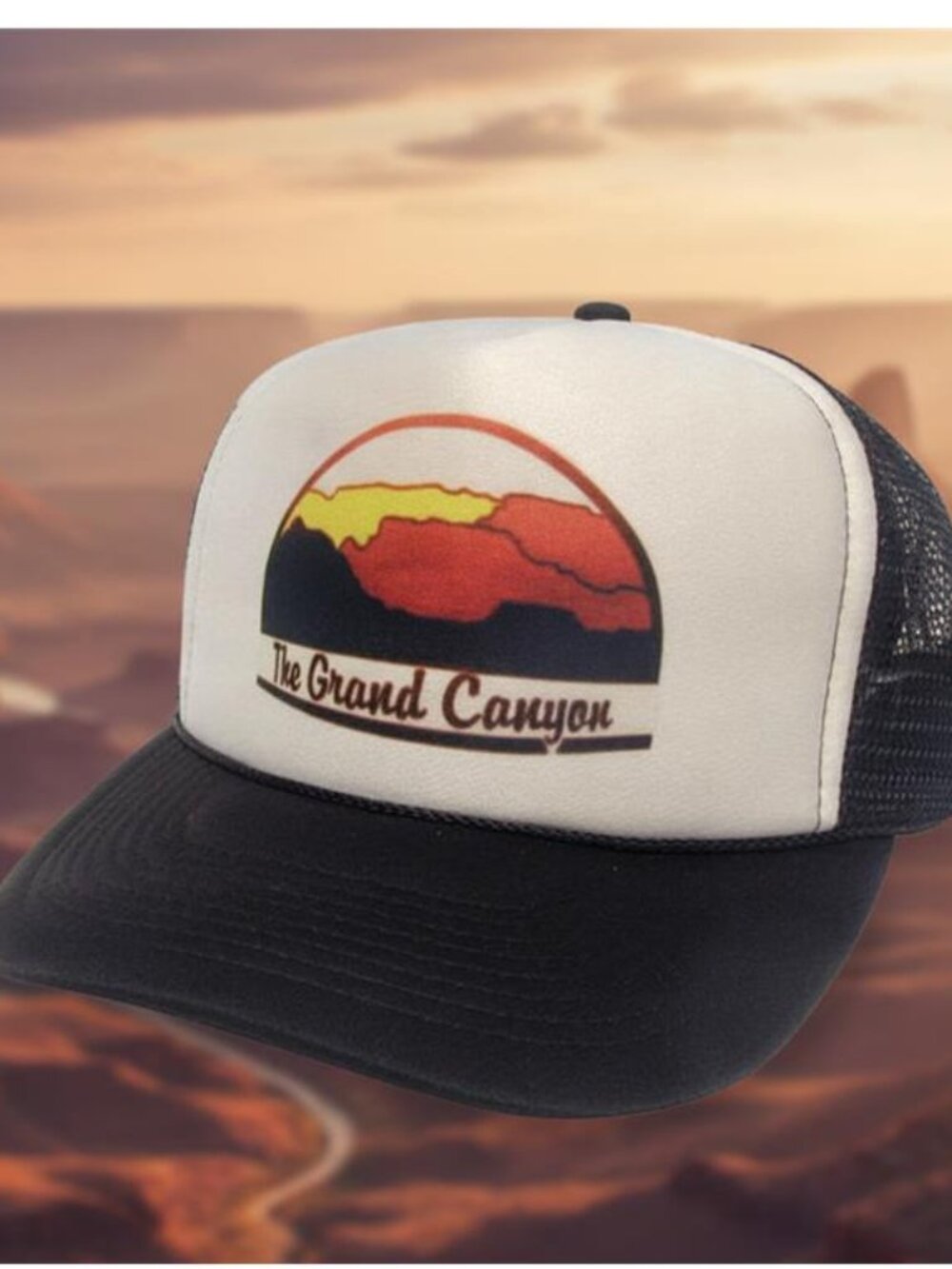 Retro Grand Canyon National Park Foam Trucker Hat Black Rope Snapback Cap New - Picture 1 of 3